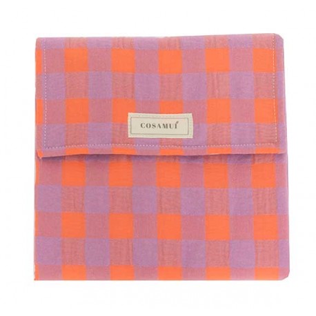 Cambiador plegable impermeable vichy rojo