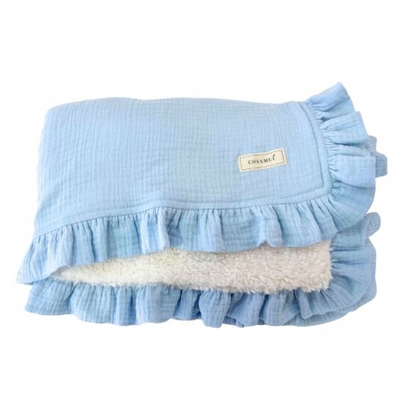 Manta bebé volante azul cielo